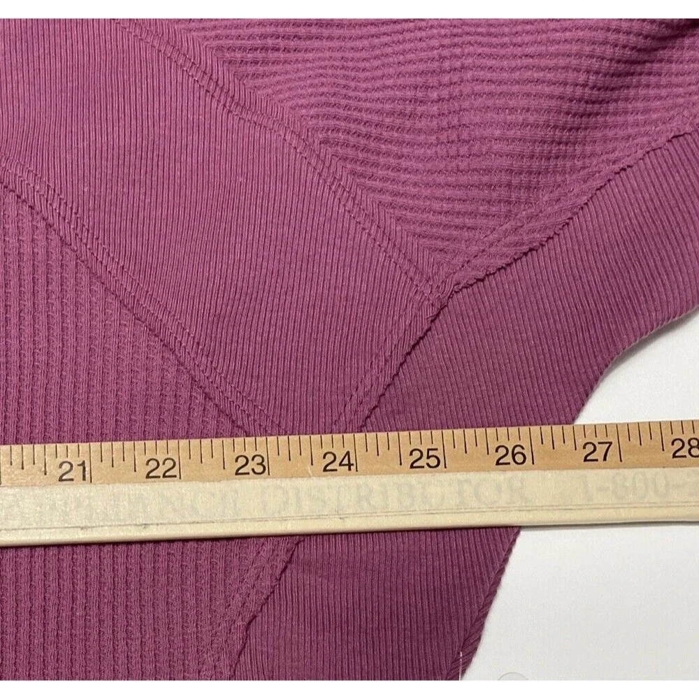 Free People Santa Clara Oversized Thermal Waffle Knit Top Mulberry XS NWT - Picture 5 of 8